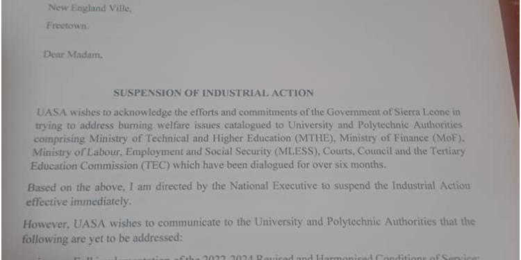 Universities Suspend Strike Action