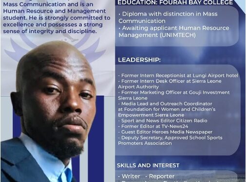 Luawa FC Strengthens PR Team, Appoints Seasoned Professional Bei Santigie T Kamara