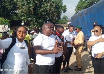 CEO CADaCT_SL Saffa Andrew Koroma addressing his audience