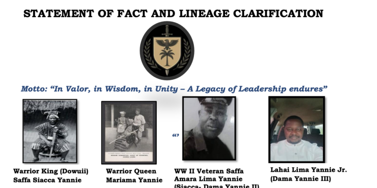 Statement of fact and lineage clarification