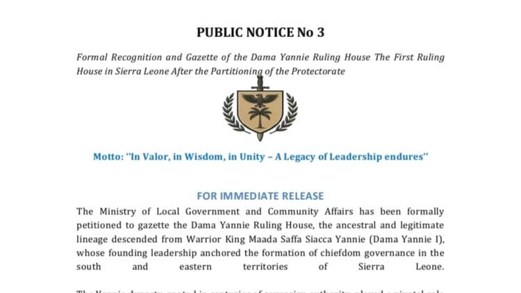 Government begins process to gazette Dama Yannie Ruling House