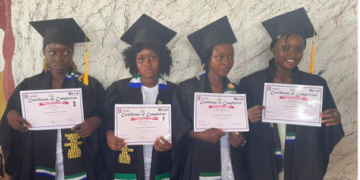 Nyandeyama and Makoloh villages in Kenema and Port Loko…Over 50 young women and girls certified in various skills.